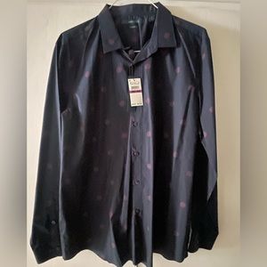 NWT Perry Ellis Navy Blue long sleeve dress shirt size XXL